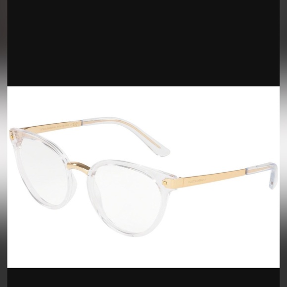 New Dolce & Gabbana DG5043 3133 Crystal Gold and Silver Eyeglasses